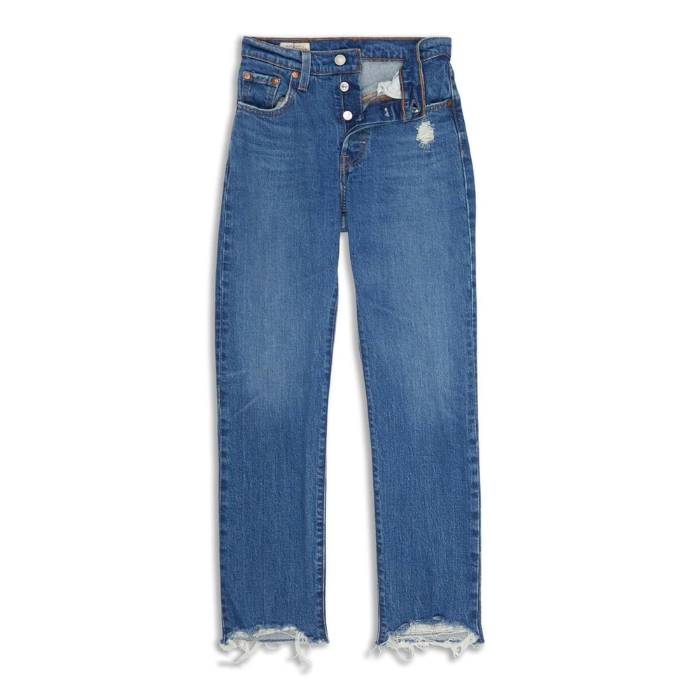 Levi’s 501 Original Women’s cropped denim with frayed hem size 30x28